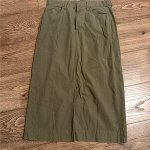 Olive Green Women's Midi Skirt